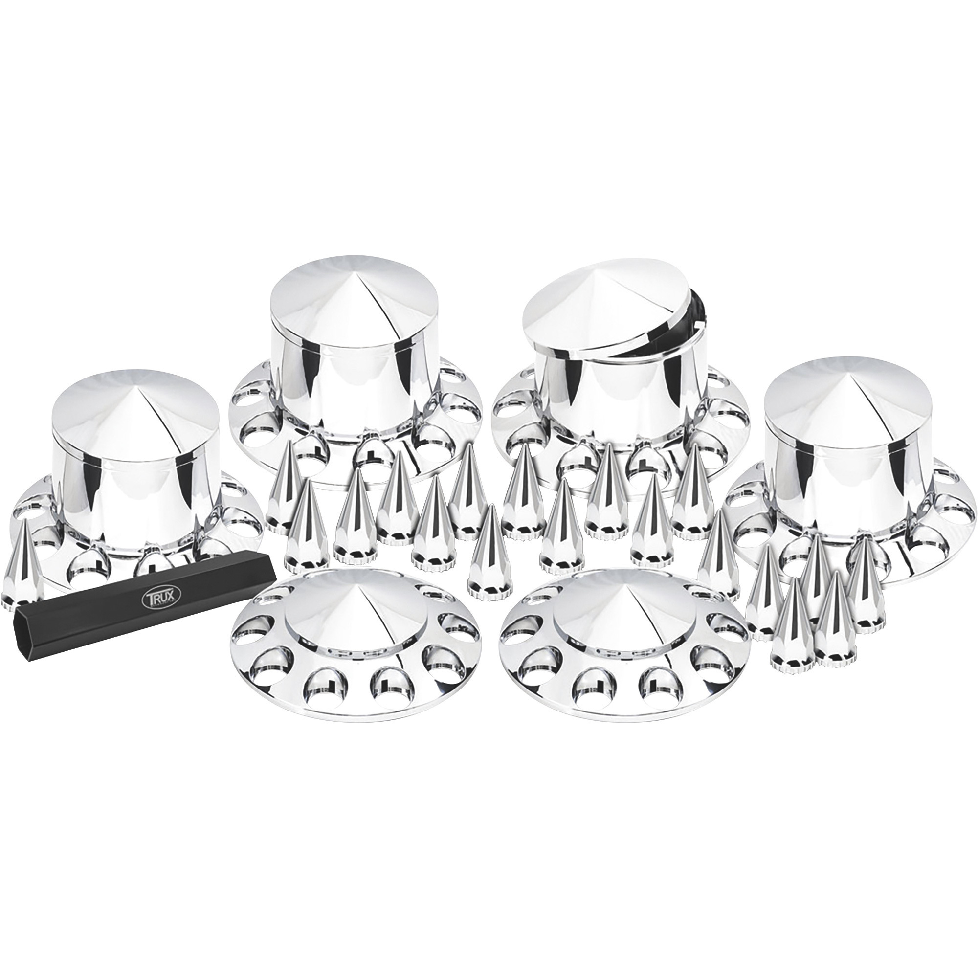 Trux Accessories 33mm Front and Rear Pointed Axle Cover Kit, Threaded, Model# THUB-C4